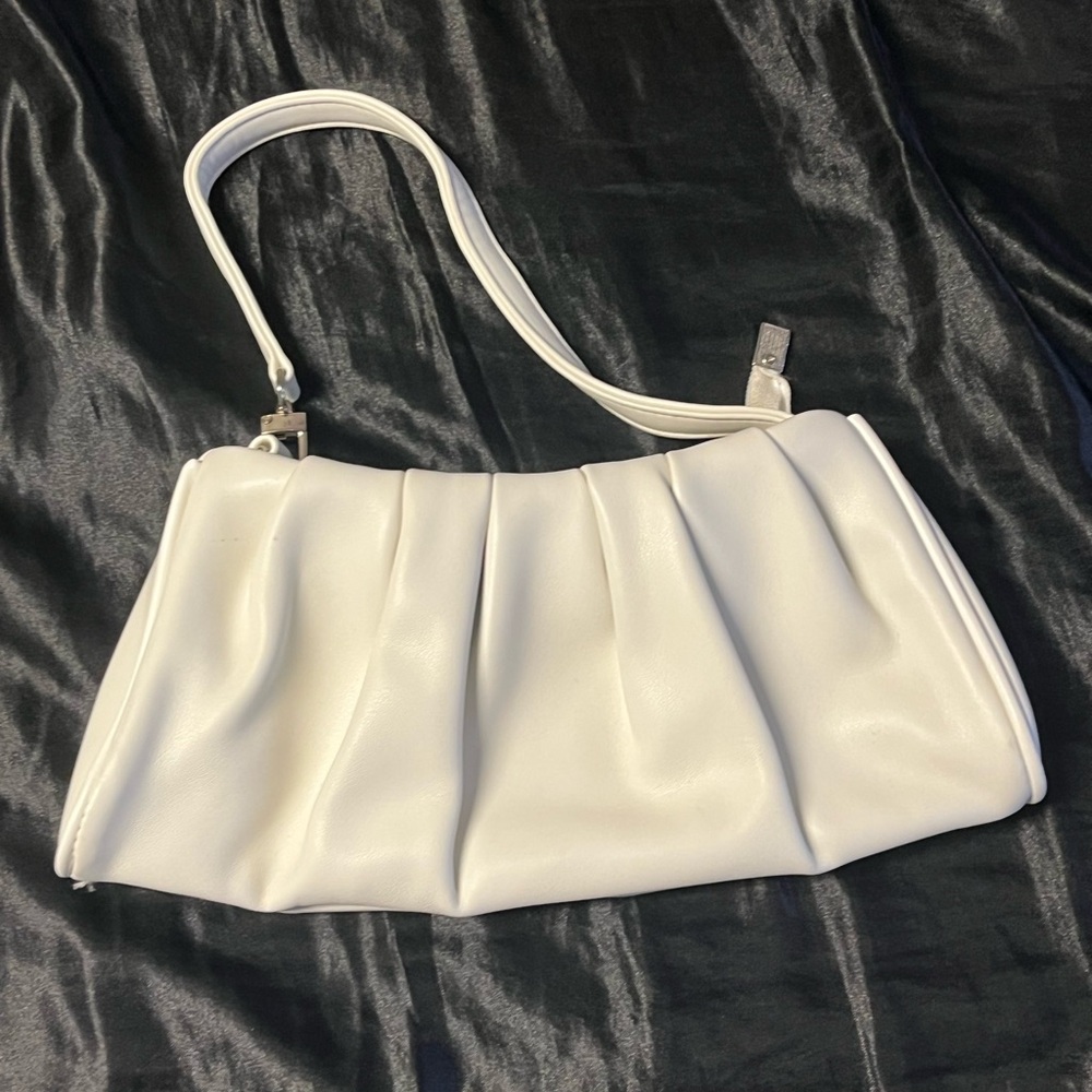 SHEIN White Mini Bag with Pleated Design